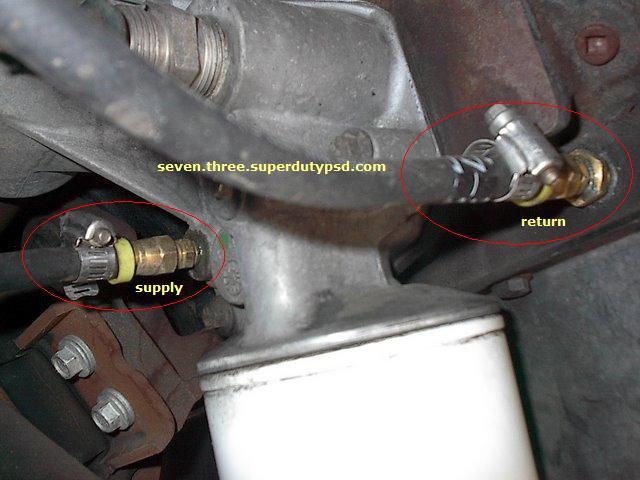 bypass oil filter connection locations