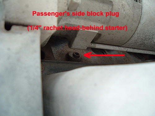 passenger's side block plug