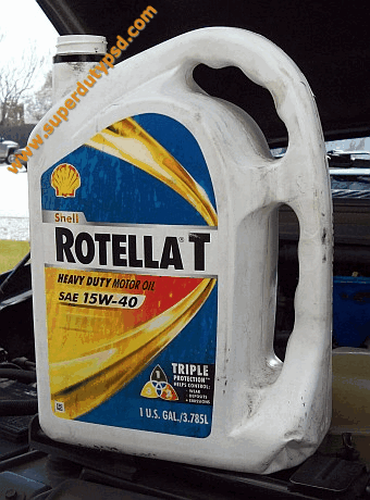 jug of 15w-40 diesel engine oil Rotella T